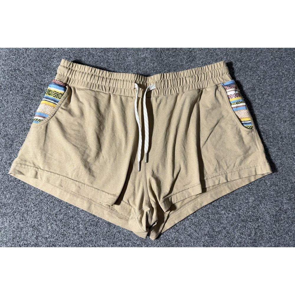 Wowie Sunnie Shorts Womens Medium Tan Aztec Sedona‎ Drawstring Pockets